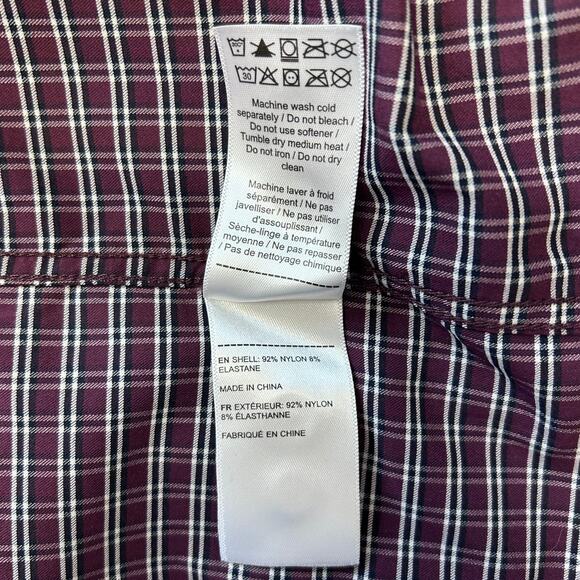 Untuckit Mens Vigneti Large Check Plaid Button-Down Shirt Nylon/Elastane - Picture 8 of 10